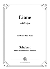 Schubert Liane In D Major For Voice Piano
