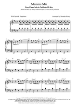 Mamma Mia Easy Piano Solo In Published D Key With Chords