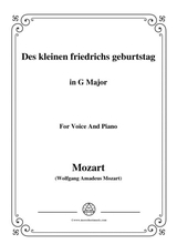 Mozart Des Kleinen Friedrichs Geburtstag In G Major For Voice And Piano