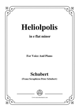 Schubert Heliopolis From Heliopolis I D 753 In E Flat Minor For Voice Piano