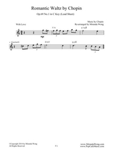 Romantic Waltz Op 69 No 1 In C Key Chopin Lead Sheet