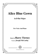 Harry Tierney Alice Blue Gown In D Flat Major For Voice And Piano