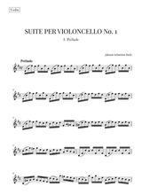 Bach Prelude From Cello Suite No 1 In G Major Violin Transcription