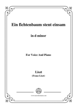 Liszt Ein Fichtenbaum Stent Einsam In D Minor For Voice And Piano