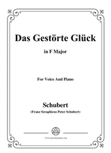 Schubert Das Gestrte Glck In F Major For Voice Piano