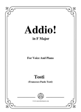 Tosti Addio In F Major For Voice And Piano