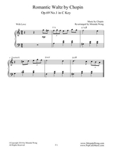 Romantic Waltz Op 69 No 1 In C Key Chopin Easy Piano Version