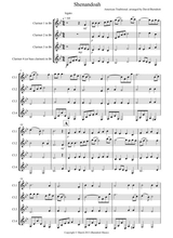 Shenandoah For Clarinet Quartet