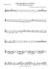 Pachelbels Cannon For Flute Clarinet Percussion Clarinet 2 Part