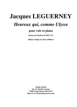 Jacques Leguerney Heureux Qui Comme Ulysse For Voice And Piano