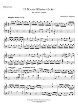 Kleine Klavierstcke Nr 08 In C Major For Piano Solo