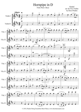 Handels Hornpipe In D For Two Violins