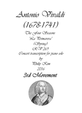 Spring 3rd Movement From The Four Seasons By Vivaldi For Piano Solo
