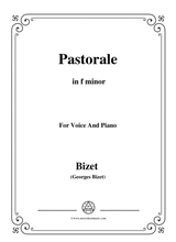Bizet Pastorale In F Minor For Voice And Piano