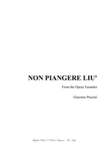 Non Piangere Liu G Puccini For Tenor And Piano