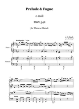 Js Bach Prelude Fugue Bwv 548 1 Piano 4 Hands