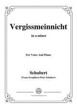 Schubert Vergissmeinnicht In A Minor For Voice And Piano