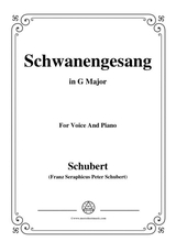 Schubert Schwanengesang Op 23 No 3 In G Major For Voice Piano