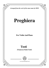 Tosti Preghiera For Violin And Piano