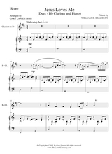 Jesus Loves Me Duet Bb Clarinet And Piano Score And Parts