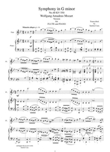 Mozart Symphony In G Minor No 40 Mov 3 Menuetto Trio Flute And Piano