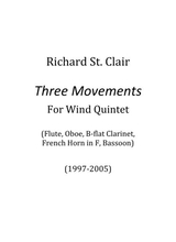 3 Movements For Woodwind Quintet Score Parts Attached