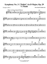 Tchaikovsky Symphony No 3 Movement V Trumpet In Bb 2 Transposed Part Op 29