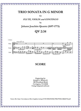 Quantz Trio Sonata In G Minor For Flute Violin And Continuo Qv 2 34