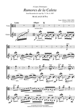 Rumores De La Caleta Op 71 No 6 For Viola And Guitar