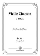 Bizet Vieille Chanson In B Major For Voice And Piano