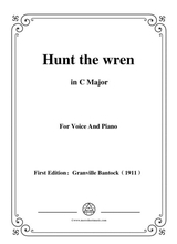 Bantock Folksong Hunt The Wren In C Major For Voice And Piano
