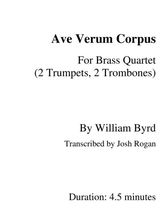 Byrd Ave Verum Corpus For Brass Quartet Arr Josh Rogan
