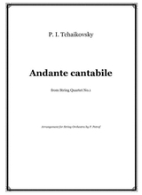 Tchaikovsky Andante Cantabile From Op 11 String Orchestra Score And Parts
