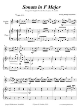 Telemann Sonata In F Major For English Horn Piano