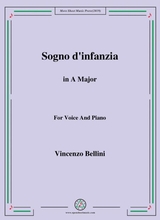 Bellini Sogno D Infanzia In A Major For Voice And Piano