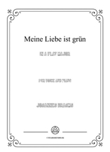 Brahms Meine Liebe Ist Grn In A Flat Major For Voice And Piano