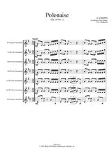 Polonaise Op 40 1 By Chopin For Saxophone Choir