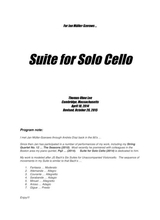 Suite For Solo Cello 2014