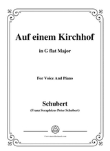 Schubert Auf Einem Kirchhof In G Flat Major For Voice Piano