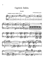 Tchaikowsky Italian Capriccio For Piano Duet 1 Piano 4 Hands Pt803