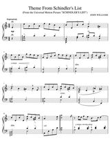 Schindlers List Easy Piano Solo