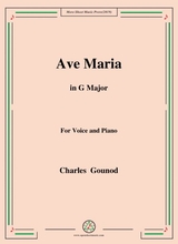 Gounod Ave Maria In G Major For Voice And Piano