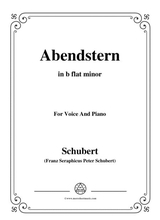 Schubert Abendstern In B Flat Minor For Voice Piano