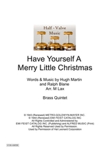 Have Yourself A Merry Little Christmas From Meet Me In St Louis Brass Quintet