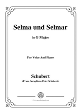 Schubert Selma Und Selmar In G Major For Voice Piano