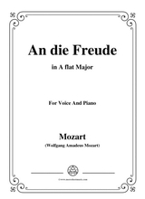 Mozart An Die Freude In A Flat Major For Voice And Piano