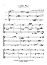 Purcell H Fantasia No 1 For Three Violins