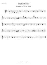 The First Noel Easy Key Of C Soprano Sax