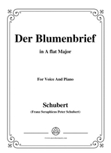 Schubert Der Blumenbrief In A Flat Major For Voice Piano