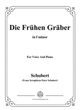 Schubert Die Frhen Grber In F Minor For Voice Piano